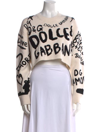 Dolce & Gabbana Virgin Wool Graphic Print Sweater