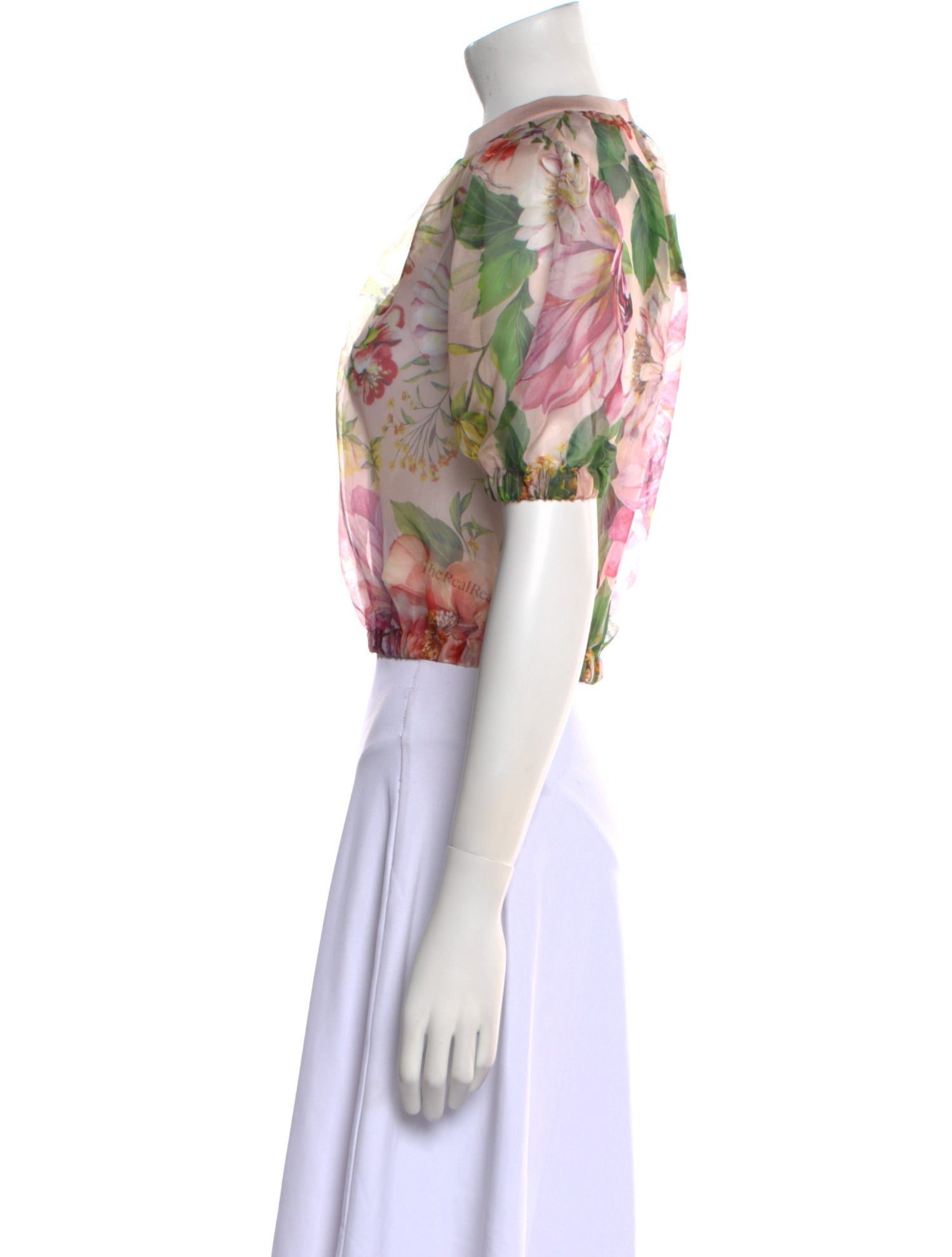 Dolce & Gabbana Silk Floral Print Crop Top