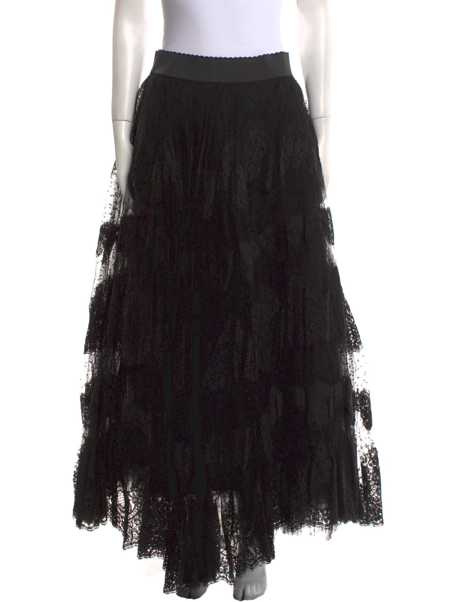 Dolce & Gabbana Mesh Accents Midi Length Skirt w/ Tags