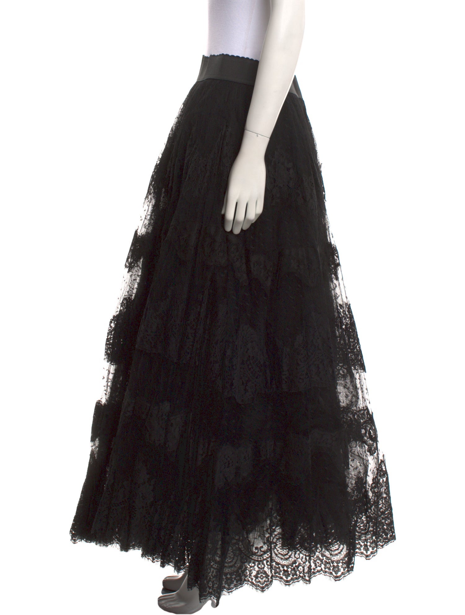 Dolce & Gabbana Mesh Accents Midi Length Skirt w/ Tags