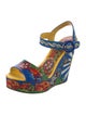 Dolce & Gabbana Carretto Print Patent Leather Sandals
