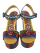 Dolce & Gabbana Carretto Print Patent Leather Sandals