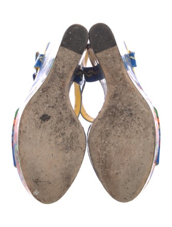 Dolce & Gabbana Carretto Print Patent Leather Sandals