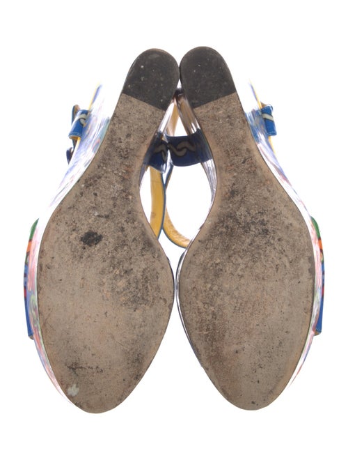Dolce & Gabbana Carretto Print Patent Leather Sandals