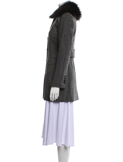 Dolce & Gabbana Virgin Wool Tweed Pattern Fur Coat