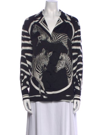 Dolce & Gabbana Silk Printed Button-Up Top