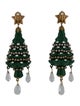 Dolce & Gabbana Crystal Embellished Tree Clip On Drop Earrings