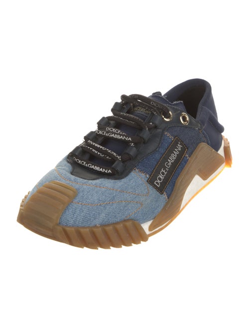 Dolce & Gabbana Denim Colorblock Pattern Sneakers