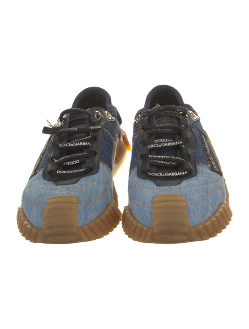 Dolce & Gabbana Denim Colorblock Pattern Sneakers