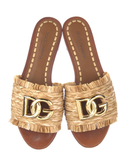 Dolce & Gabbana Raffia Slides