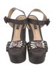Dolce & Gabbana Raffia Crystal Embellishments Sandals
