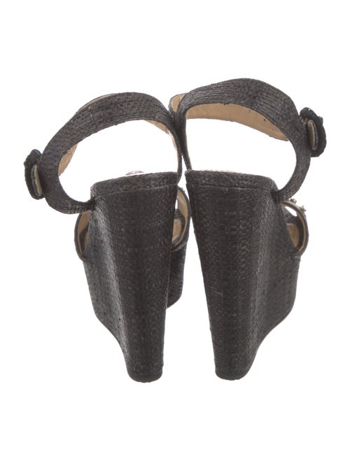 Dolce & Gabbana Raffia Crystal Embellishments Sandals