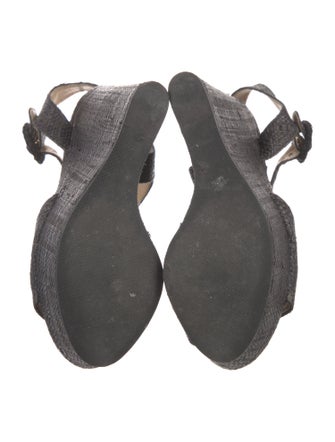 Dolce & Gabbana Raffia Crystal Embellishments Sandals