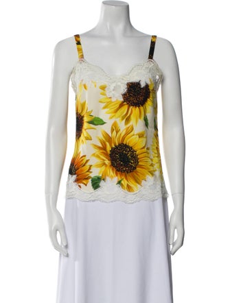 Dolce & Gabbana Silk Floral Print Top