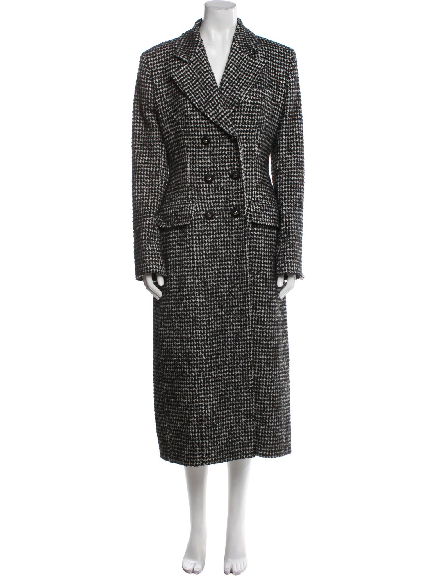 Dolce & Gabbana Wool Plaid Print Coat