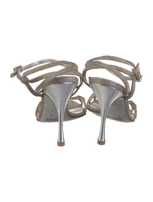 Dolce & Gabbana Leather Glitter Accents Sandals