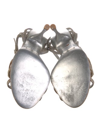 Dolce & Gabbana Leather Glitter Accents Sandals