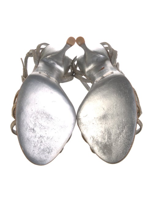 Dolce & Gabbana Leather Glitter Accents Sandals