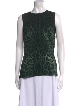 Dolce & Gabbana Silk Animal Print Top