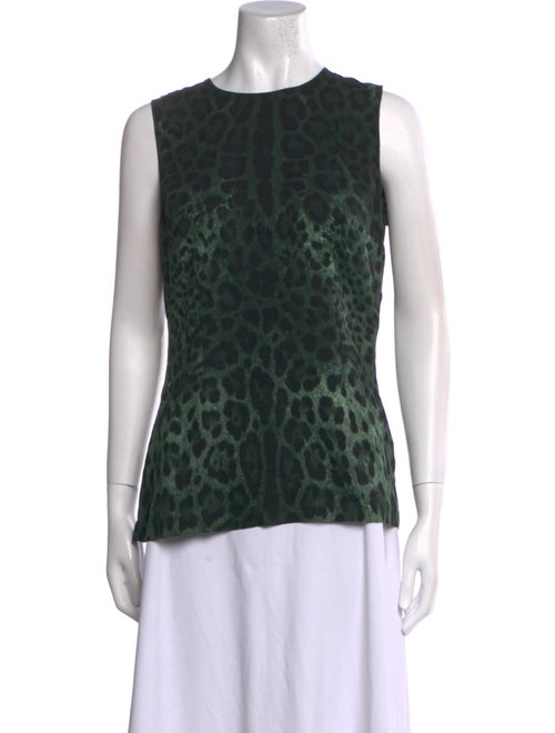 Dolce & Gabbana Silk Animal Print Top