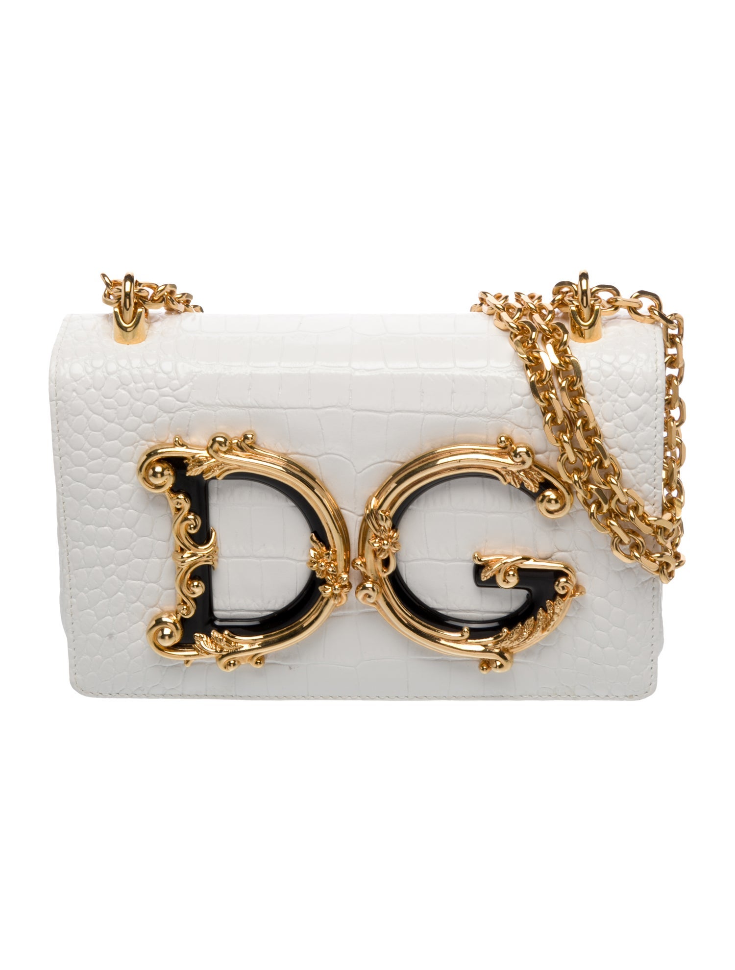 Dolce & Gabbana Embossed Leather DG Girls