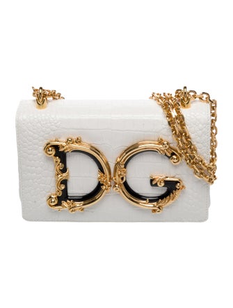 Dolce & Gabbana Embossed Leather DG Girls