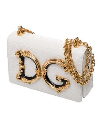 Dolce & Gabbana Embossed Leather DG Girls