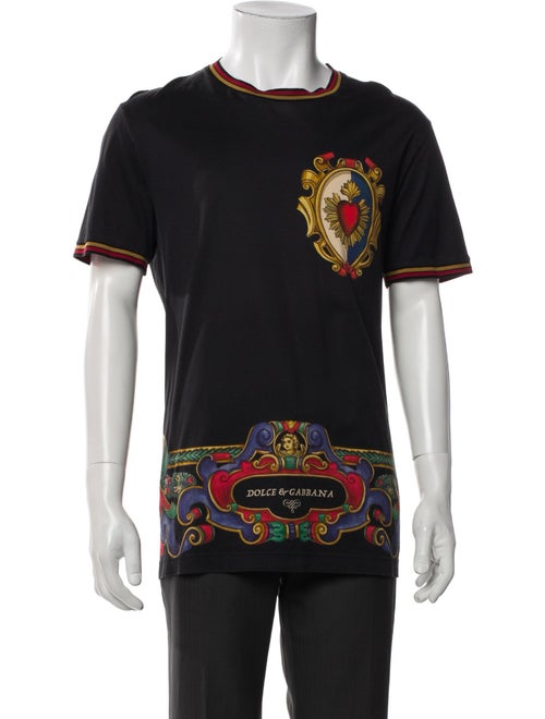 Dolce & Gabbana Sacred Heart Print Crew Neck T-Shirt