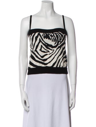 Dolce & Gabbana Printed Square Neckline Crop Top