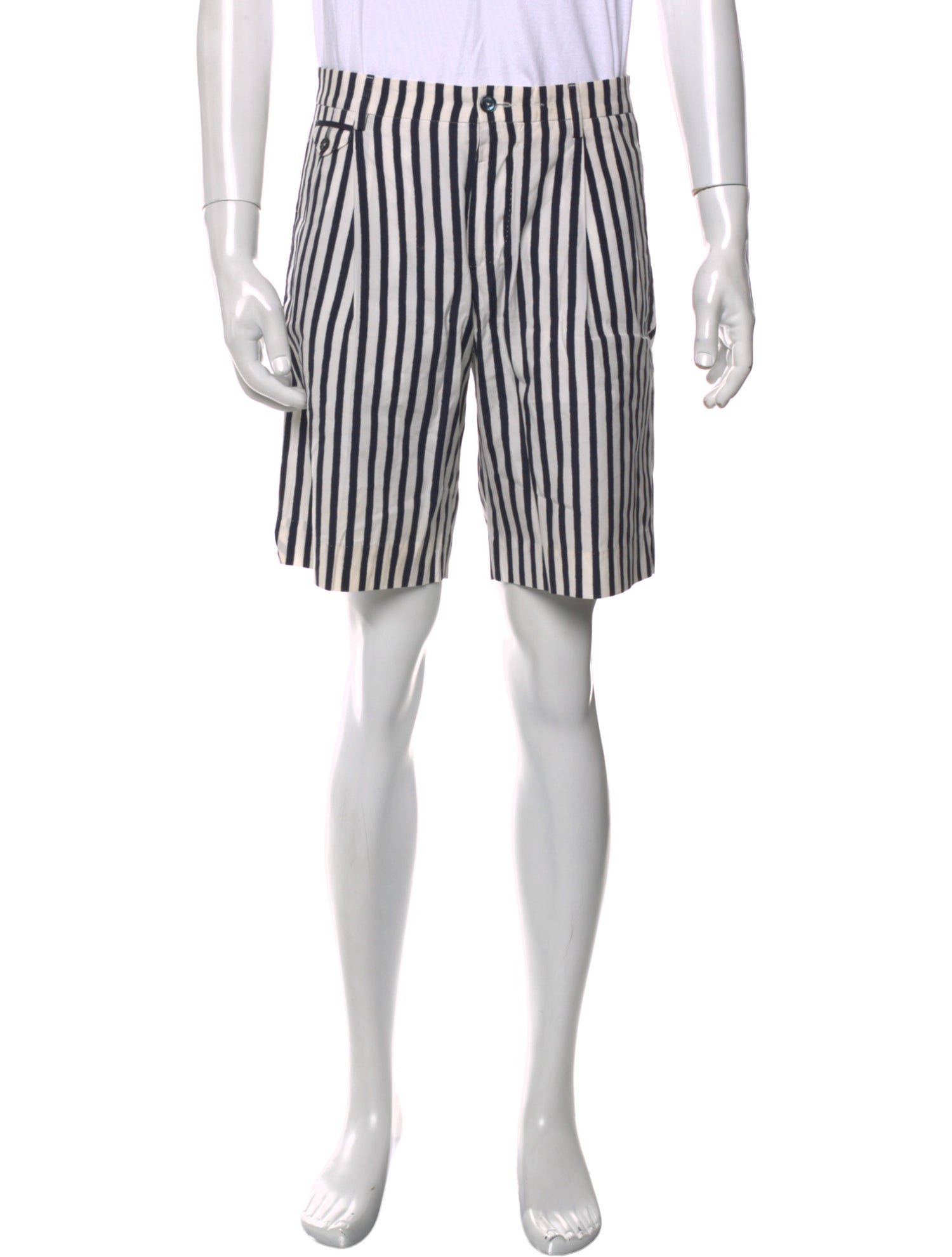 Dolce & Gabbana Striped Flat Front Shorts