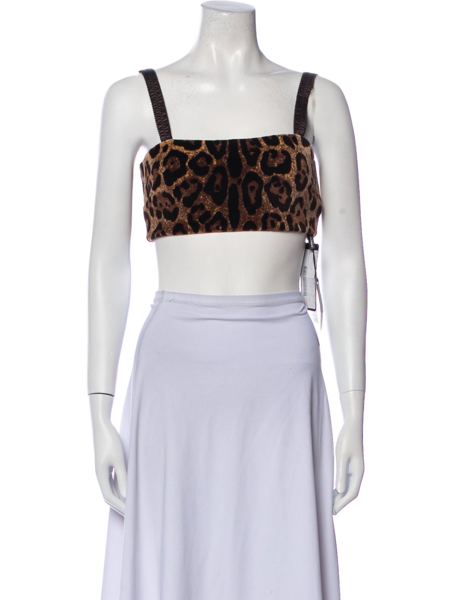 Dolce & Gabbana Animal Print Square Neckline Crop Top