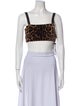 Dolce & Gabbana Animal Print Square Neckline Crop Top