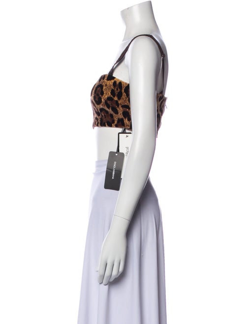 Dolce & Gabbana Animal Print Square Neckline Crop Top