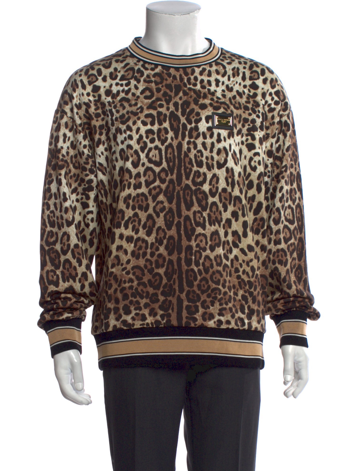 Dolce & Gabbana Animal Print Crew Neck Pullover