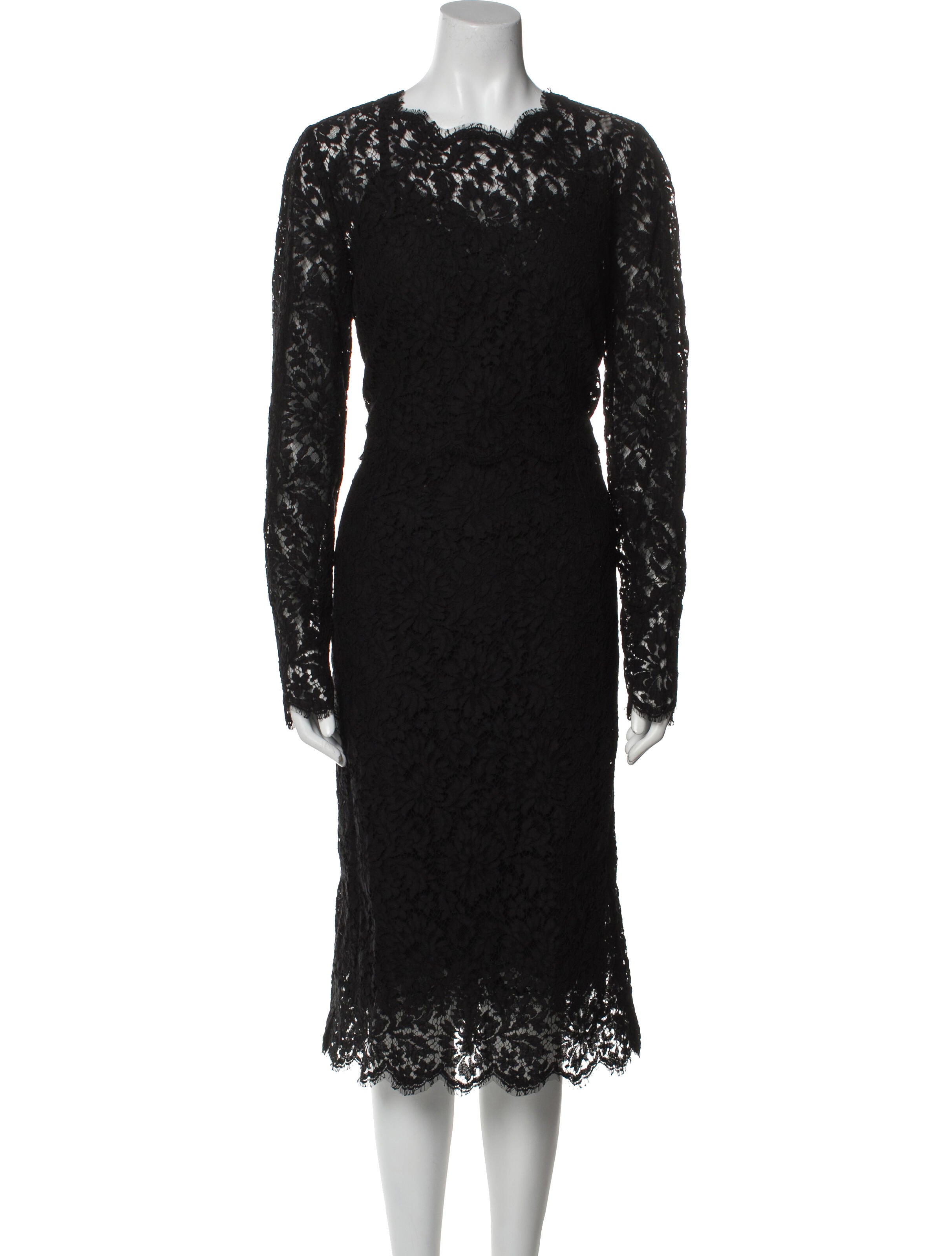 Dolce & Gabbana Lace Pattern Midi Length Dress