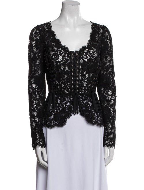 Dolce & Gabbana Lace Pattern Scoop Neck Blouse
