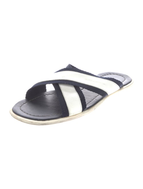 Dolce & Gabbana Leather Striped Slides