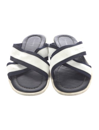 Dolce & Gabbana Leather Striped Slides