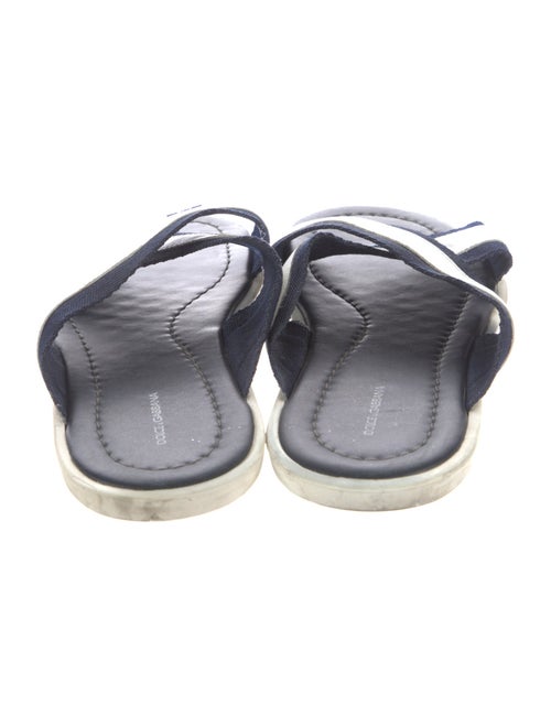 Dolce & Gabbana Leather Striped Slides