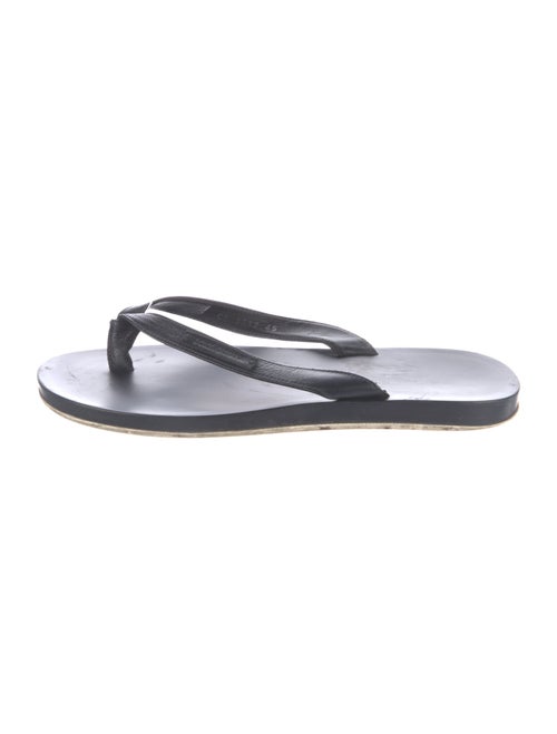 Dolce & Gabbana Leather Striped Flip Flops