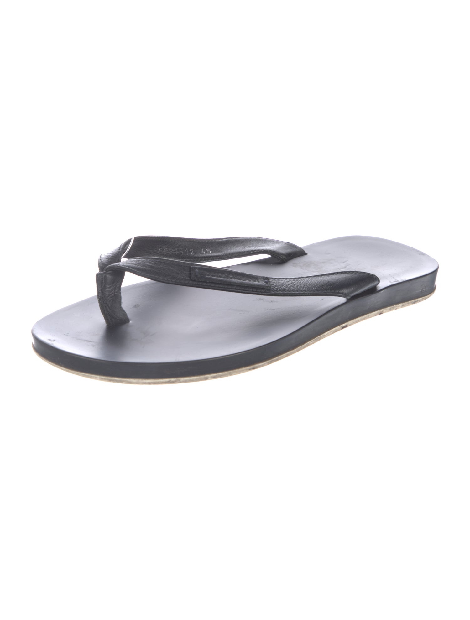 Dolce & Gabbana Leather Striped Flip Flops