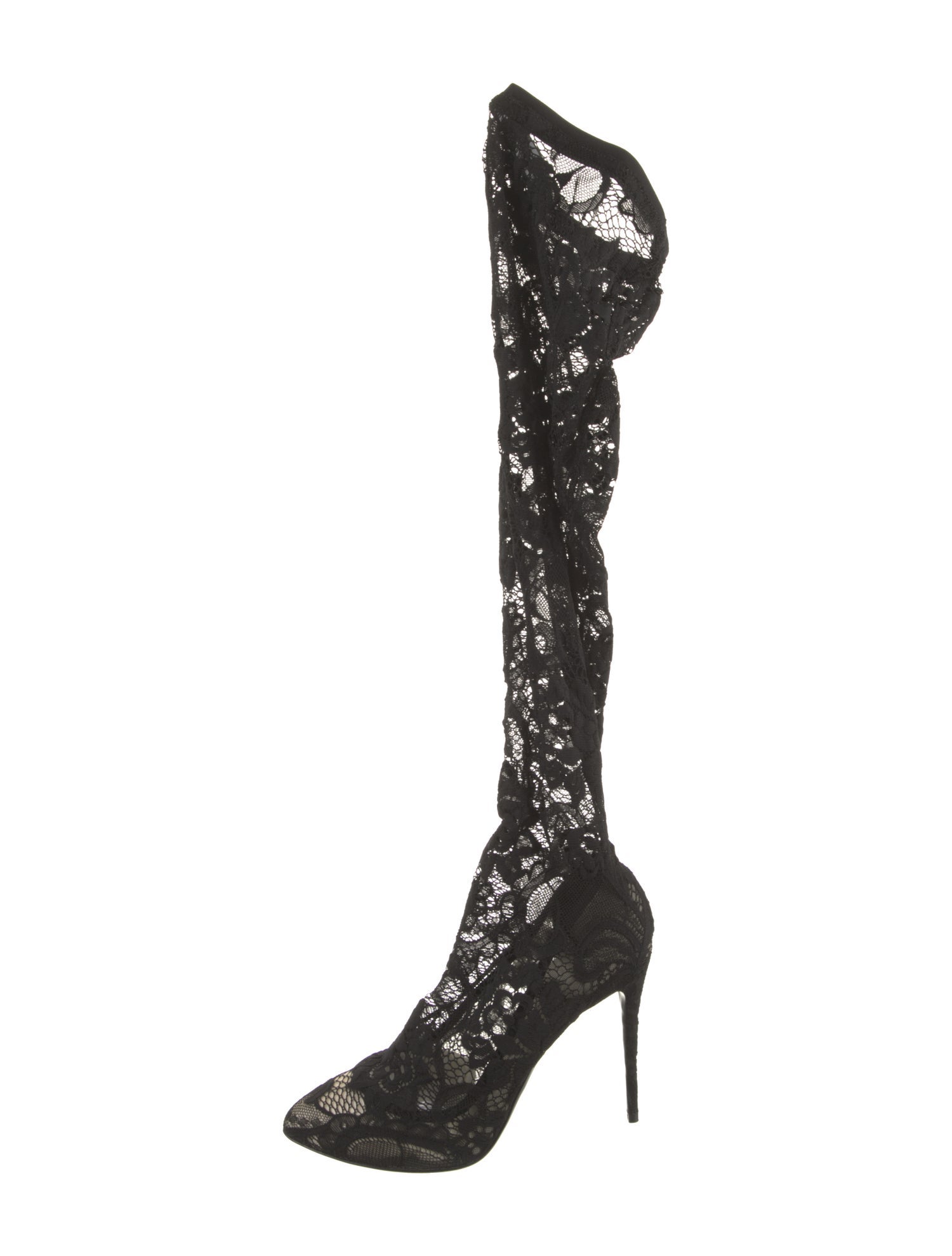 Dolce & Gabbana Lace Printed Lace-Up Boots