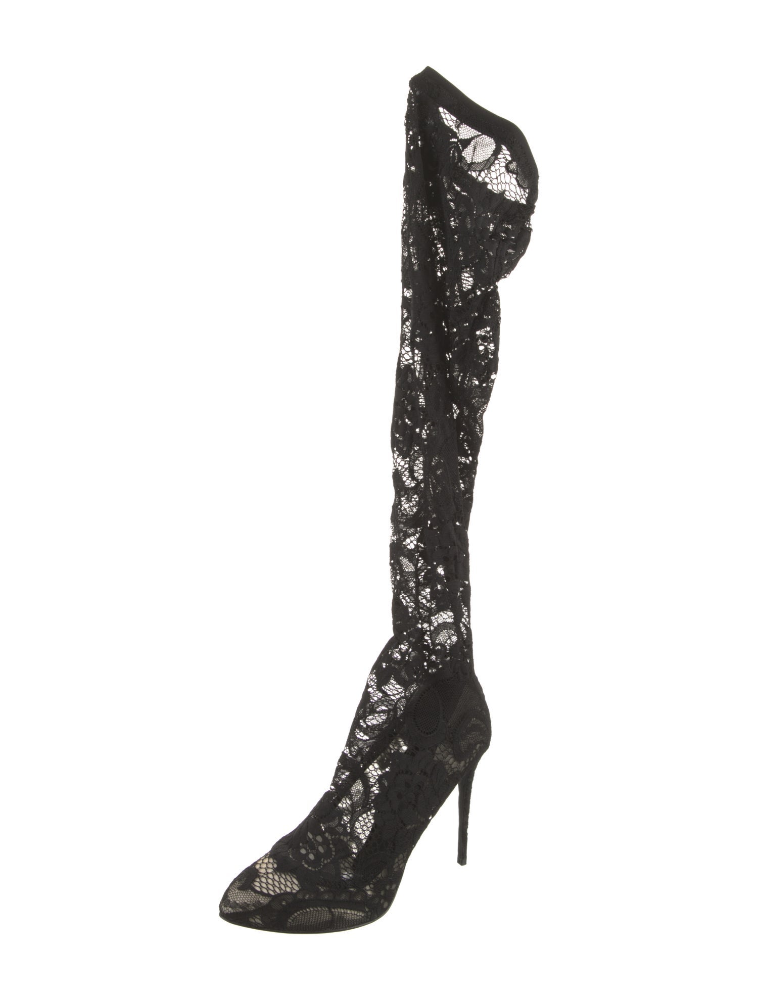 Dolce & Gabbana Lace Printed Lace-Up Boots