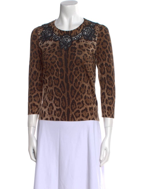 Dolce & Gabbana Virgin Wool Animal Print Top