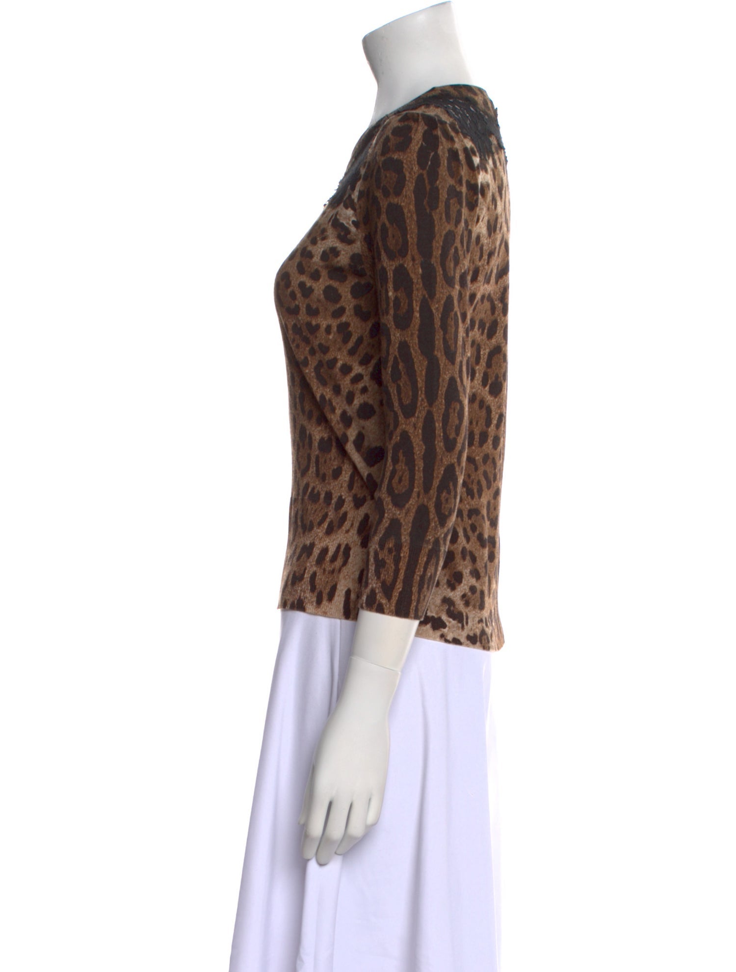 Dolce & Gabbana Virgin Wool Animal Print Top