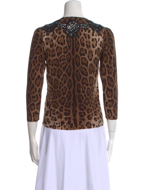 Dolce & Gabbana Virgin Wool Animal Print Top