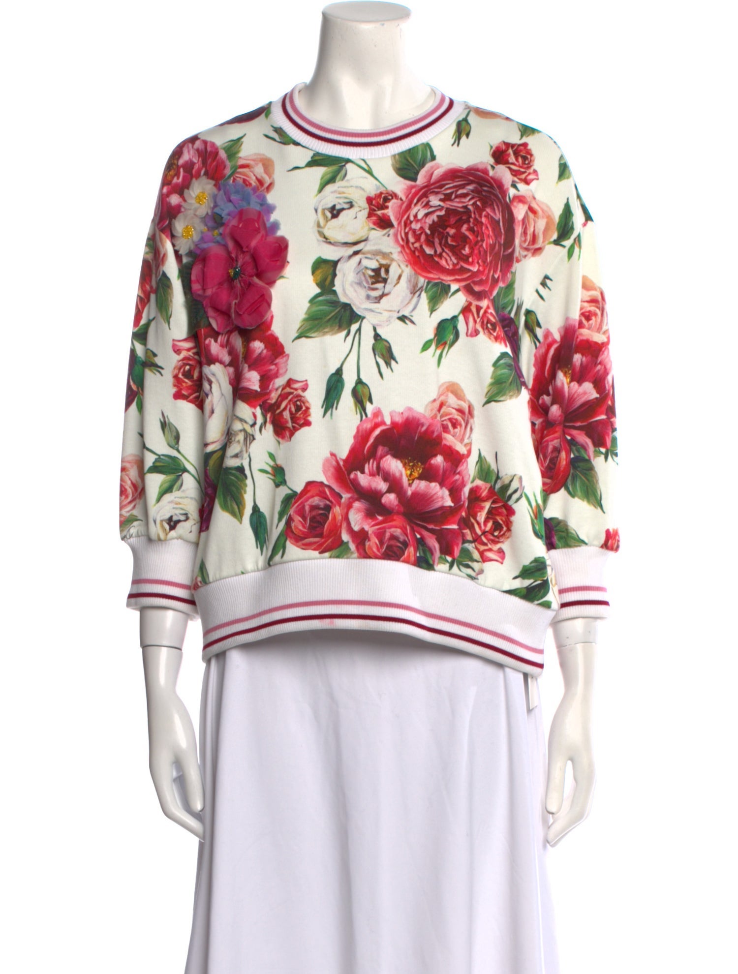 Dolce & Gabbana Floral Print Crew Neck Sweatshirt