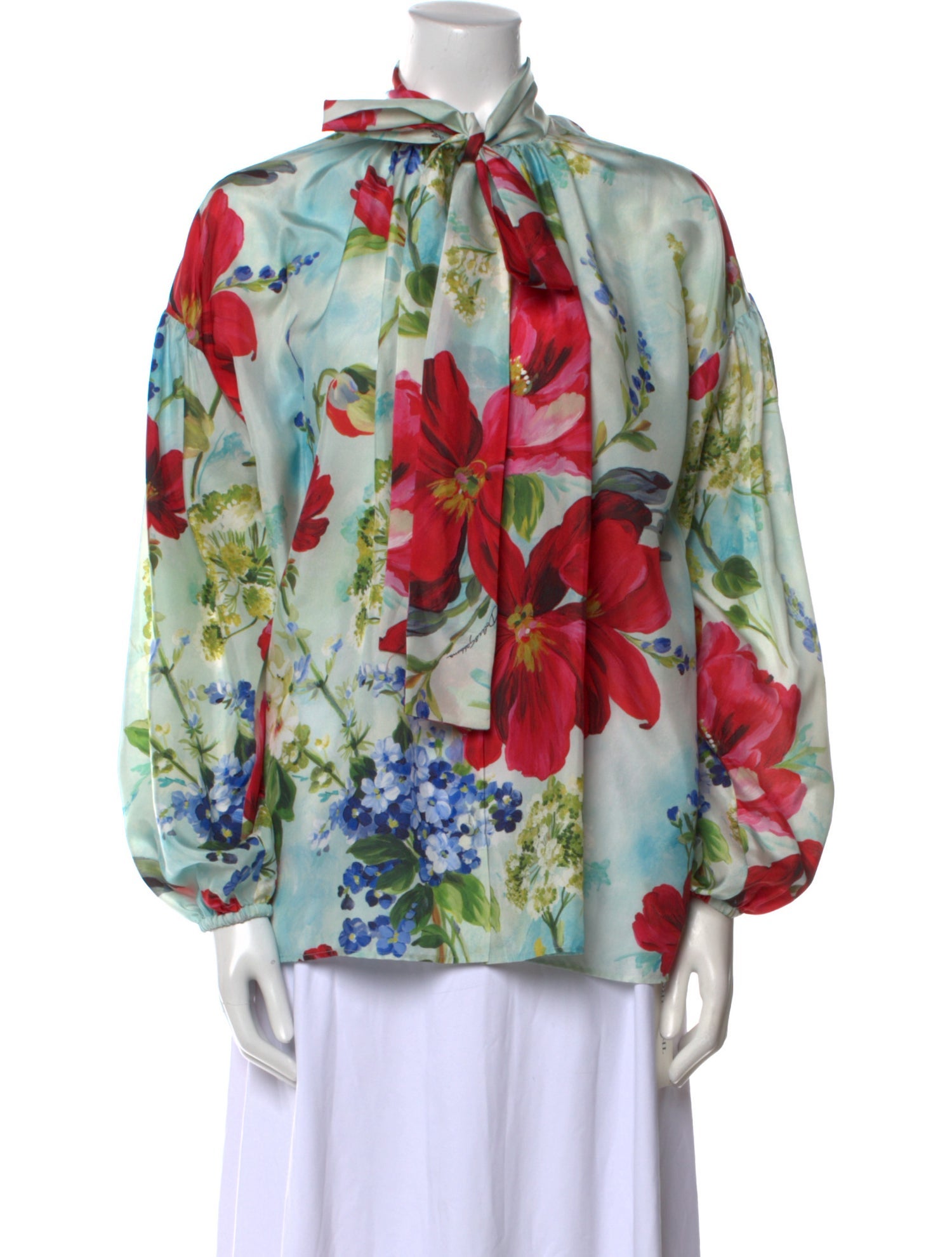 Dolce & Gabbana Silk Floral Print Blouse