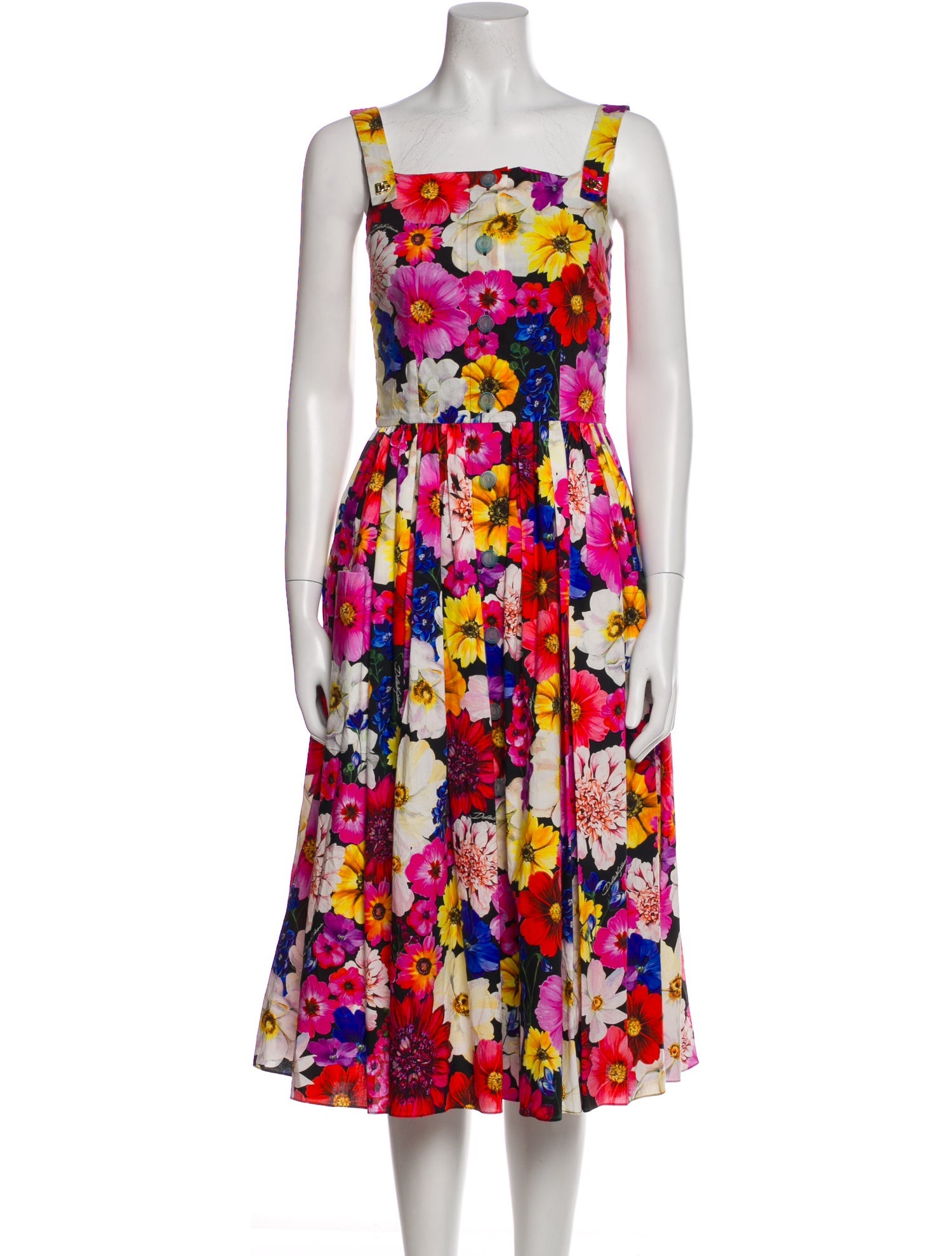 Dolce & Gabbana Floral Print Midi Length Dress