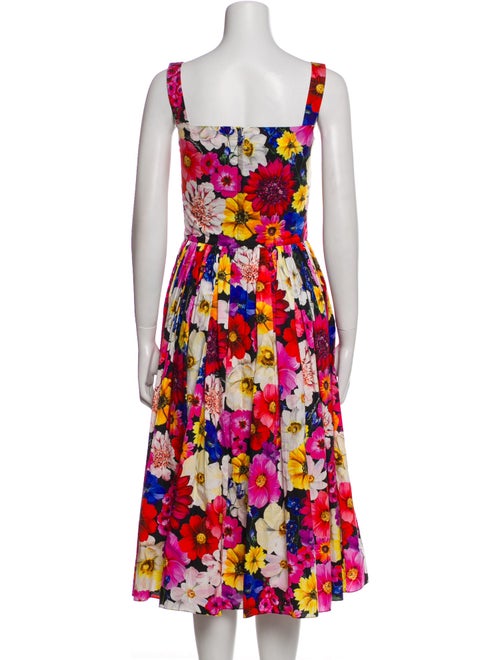 Dolce & Gabbana Floral Print Midi Length Dress